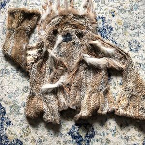 100% real rabbit fur jacket w/ bell sleeves!